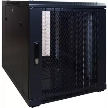 DSIT 12U ελεύθερο rack διακομιστή, 600x600x720 mm, διάτρητη κλειδωμένη μπροστινή πόρτα, μαύρο