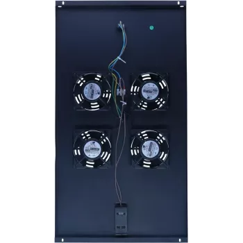 DSIT DS-FT100 μονάδα ψύξης rack server με 4 ανεμιστήρες και θερμοστάτη για ντουλάπια βάθους 1000 mm, 1U, 230V, μαύρο