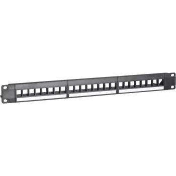 DSIT UTP patch panel Keystone, 24 θυρών χωρίς εξοπλισμό, 1U τοποθέτηση σε rack 19 inch, μαύρο