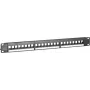 DSIT UTP patch panel Keystone, 24 θυρών χωρίς εξοπλισμό, 1U τοποθέτηση σε rack 19 inch, μαύρο