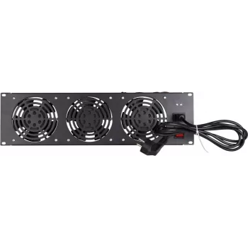 DSIT DS-FAN3FRONT μονάδα ανεμιστήρων 3U για τοποθέτηση σε rack 19 inch με 3 ανεμιστήρες, μαύρο