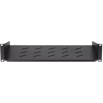 DSIT DS-FH2U300 σταθερό ράφι rack 2U για επιτοίχια ντουλάπια βάθους 450 mm, βάθος 300 mm, μαύρο