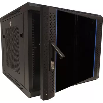DSIT DS6609ZP 9U 19 inch επιτοίχιο κουτί server με γυάλινη πόρτα και διάτρητα πλαϊνά τοιχώματα, 600x600x501 mm, μαύρο