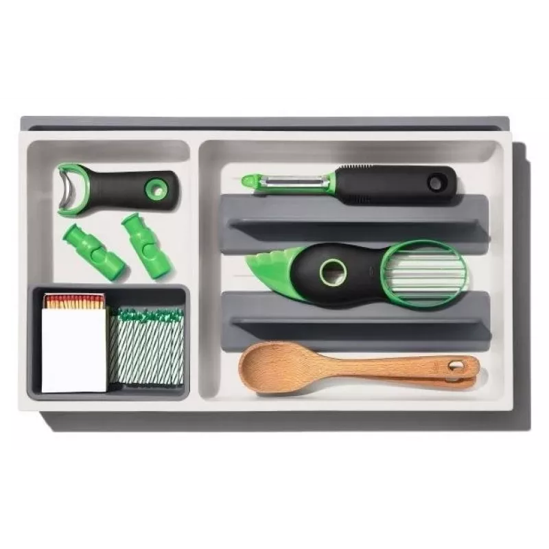 OXO Good Grips σιλικονούχα στραγγιστήρι πιάτων, γκρι