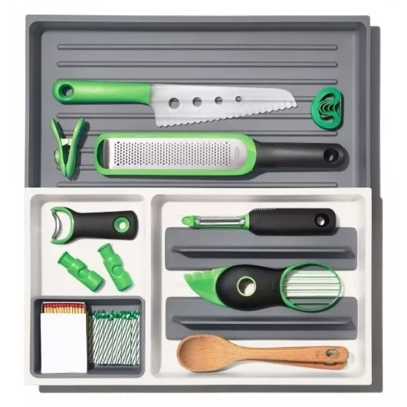 OXO Good Grips σιλικονούχα στραγγιστήρι πιάτων, γκρι