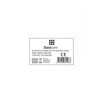 DSIT CAT 6a καλώδιο δικτύου LSOH - S/FTP - 5 μέτρα - ροζ - καλώδιο patch
