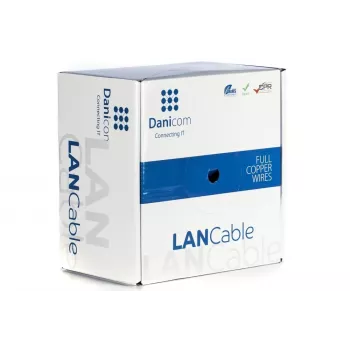 DSIT DANICOM DC-UTP6A-100S-DCA CAT6A U/UTP καλώδιο συμπαγούς αγωγού, 100 m, LSZH (Dca)
