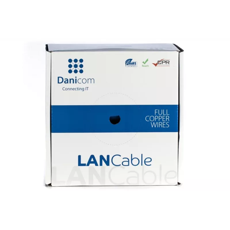 DSIT DANICOM DC-UTP6A-100S-DCA CAT6A U/UTP καλώδιο συμπαγούς αγωγού, 100 m, LSZH (Dca)
