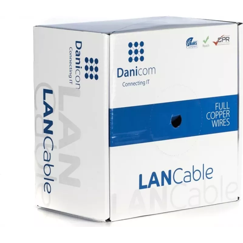 DSIT DANICOM DC-UTP6A-100S-DCA CAT6A U/UTP καλώδιο συμπαγούς αγωγού, 100 m, LSZH (Dca)