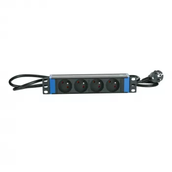 DSIT DS10-4PDU-PE 10 ιντσών πολύπριζο 4 θέσεων με σούκο, καλώδιο 1,5 m, λευκό