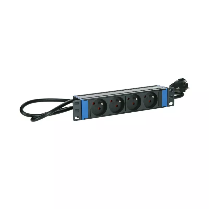 DSIT DS10-4PDU-PE 10 ιντσών πολύπριζο 4 θέσεων με σούκο, καλώδιο 1,5 m, λευκό