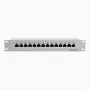 DSIT 10 inch 12-Port Cat5e STP Patch Panel – Τοποθέτηση σε Rack 1U, Θωρακισμένο RJ45, Μαύρο