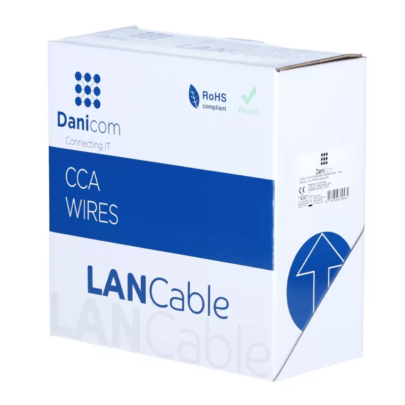 DSIT CAT5e F/UTP 50m Ρολό Καλώδιο Δικτύου Solid Core CCA Γκρι (DC-FTP5CCA50S-GRY)