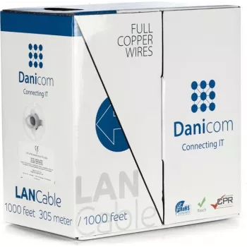 DSIT DANICOM CAT5E UTP 305m καλώδιο δικτύου συμπαγούς αγωγού LSZH (Eca)