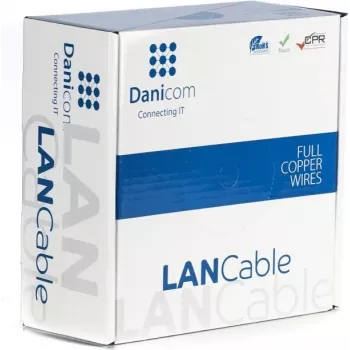 DSIT CAT7 S/FTP καλώδιο εγκατάστασης εξωτερικού χώρου 50m συμπαγούς αγωγού PE Fca 10Gbit/s μαύρο