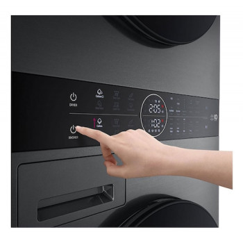 LG ELECTRONICS WashTower WT1210BBF (WiFi) 12kg/10kg πλυντήριο-στεγνωτήριο με AI DD™, Steam+ και ezDispense™ - Black Steel