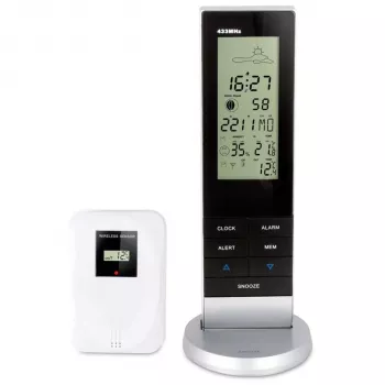Alecto WS-1150 Ασύρματος Μετεωρολογικός Σταθμός με εξωτερικό αισθητήρα, Μαύρο/Ασημί