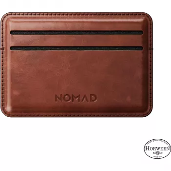 Nomad Θήκη καρτών δέρμα Horween Olde Dublin - Λεπτή μινιμαλιστική δερμάτινη θήκη καρτών με RFID blocking, Σκούρο καφέ