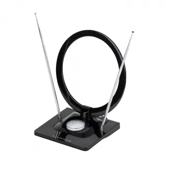 Vivanco VVTVANTSCIRCLE εσωτερική κεραία DVB-T2/DAB+ επίπεδη κεραία με φίλτρο 4G/5G, μαύρο