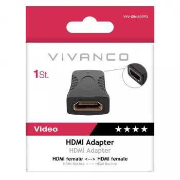 Vivanco VVVHDMIADFFG προσαρμογέας σύζευξης HDMI υποδοχή σε υποδοχή 4K 60Hz 18Gbps μαύρο