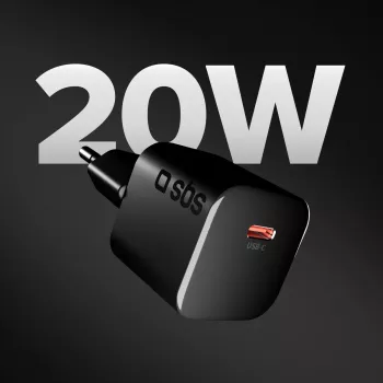 SBS φορτιστής τοίχου USB-C PD 20W μαύρο