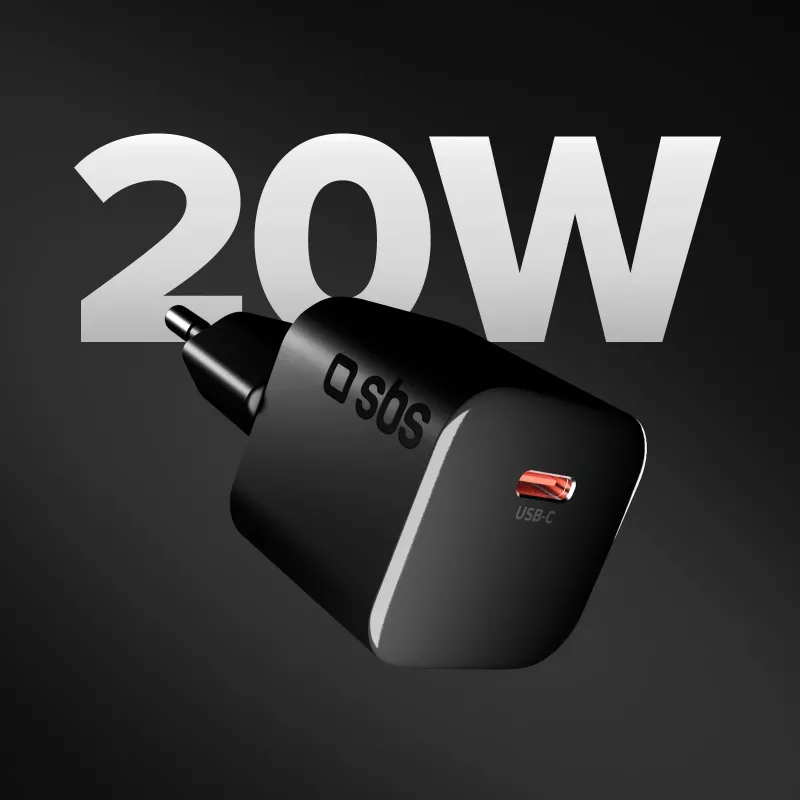 SBS φορτιστής τοίχου USB-C PD 20W μαύρο