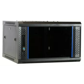 DSIT 6U επιτοίχιο rack server με γυάλινη πόρτα, 600 x 600 x 368 mm, μαύρο