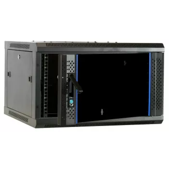 DSIT 6U επιτοίχιο rack server με γυάλινη πόρτα, 600 x 600 x 368 mm, μαύρο