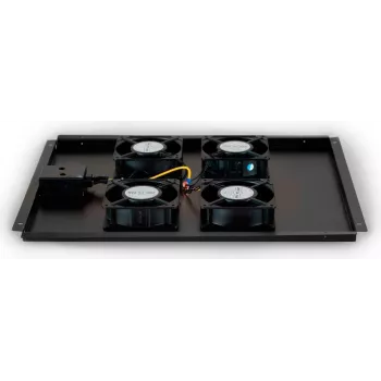 DSIT DS-FT80 Μονάδα ψύξης rack διακομιστή 4 ανεμιστήρων με θερμοστάτη για ντουλάπια βάθους 800 mm, 1U, 230V, Μαύρο