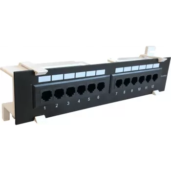 DSIT CAT 6a Patch panel τοίχου, 12-Port UTP, μαύρο