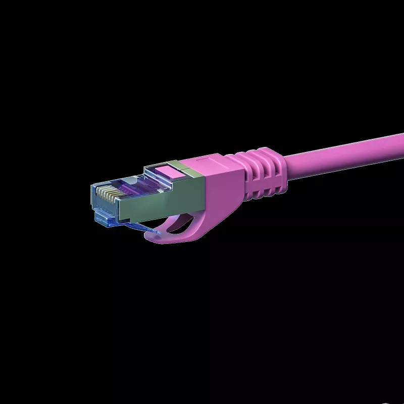 DSIT CAT 6a S/FTP LSOH Καλώδιο Patch, 1m, Ροζ