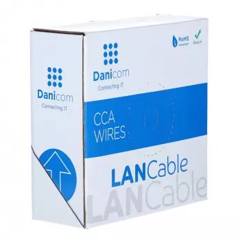 DSIT CAT6 καλώδιο δικτύου U/UTP AWG 23/1 συμπαγής αγωγός 100 μέτρα γκρι