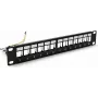 DSIT DS10-Patch-12STP 10 inch STP Keystone Patch Panel, 12 Θύρες, θωρακισμένο, 1U, μαύρο