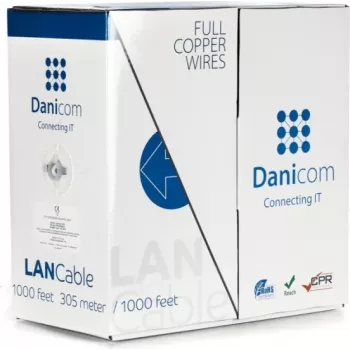 DSIT DANICOM CAT6 100% Χαλκός UTP 305m Καλώδιο Συμπαγούς Αγωγού - LSZH (Cca) (DC-UTP6-305S-CCA)