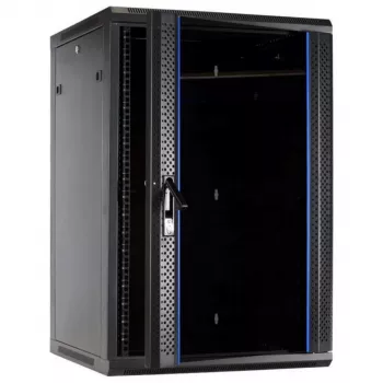 DSIT 27U Ερμάριο Server Επιτοίχιας Τοποθέτησης με Γυάλινη Πόρτα, 600x600x1300 mm, μαύρο