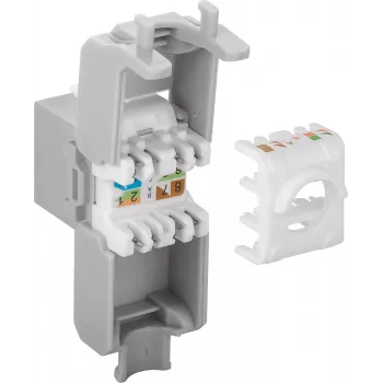DS-IT CAT6a UTP Πρίζα Δικτύου Keystone - Χωρίς Εργαλεία - Γκρι (DS-KC-UTP6A-TL-2)