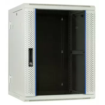 DSIT DS6615W-DOUBLE 6U Αμφίπλευρο Ερμάριο Server Επιτοίχιας Τοποθέτησης με Πόρτα από Σκληρυμένο Γυαλί, Λευκό (600x450x370 mm)