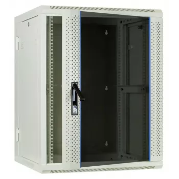 DSIT DS6615W-DOUBLE 6U Αμφίπλευρο Ερμάριο Server Επιτοίχιας Τοποθέτησης με Πόρτα από Σκληρυμένο Γυαλί, Λευκό (600x450x370 mm)