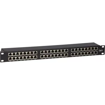 DS-IT CAT6 FTP 48-Port 19 inch 2U θωρακισμένο patch panel, μαύρο