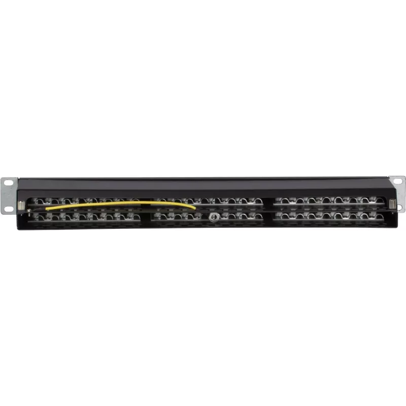 DS-IT CAT6 FTP 48-Port 19 inch 2U θωρακισμένο patch panel, μαύρο
