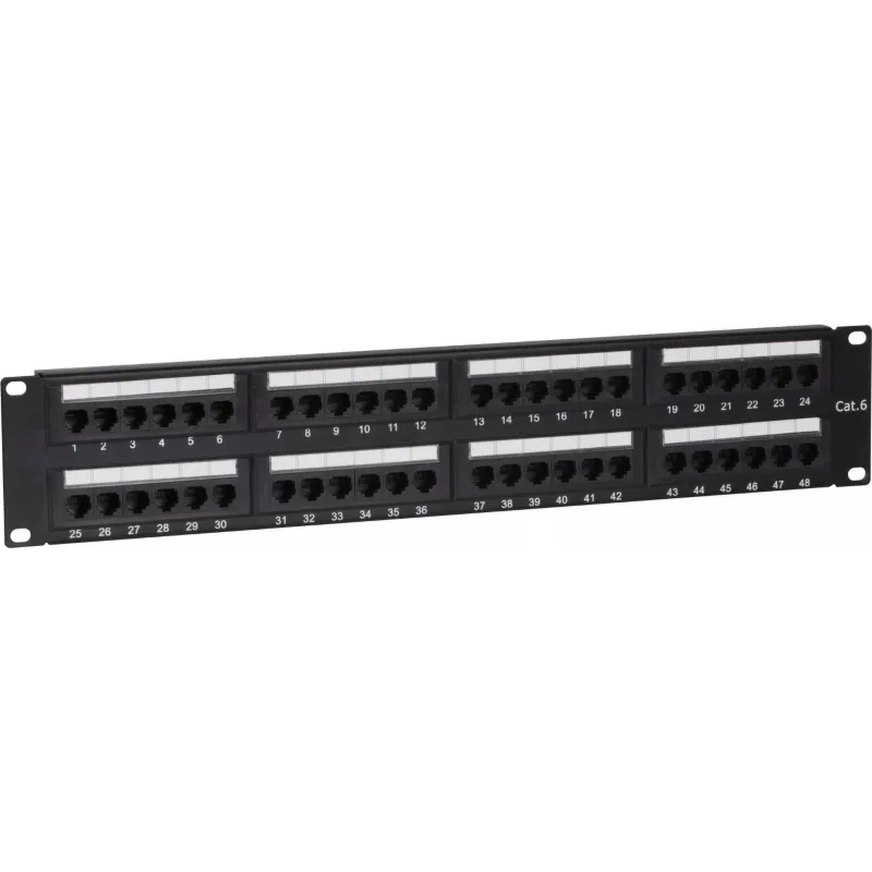 DSIT DS-Patch6-48UTP CAT6 UTP 19 inch 48-Port patch panel δικτύου, 1U, μαύρο