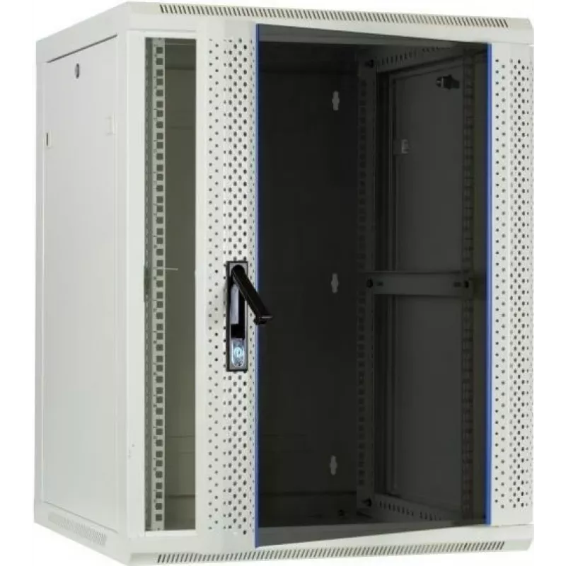 DSIT επιτοίχιο rack server 12U με γυάλινη πόρτα, λευκό, 600x600x635 mm
