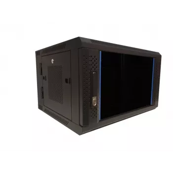 DSIT DS6606ZP-DOUBLE 6U Περιστρεφόμενο Ερμάριο Δικτύου Επίτοιχης Τοποθέτησης με Γυάλινη Πόρτα, 600x450x370 mm, Μαύρο