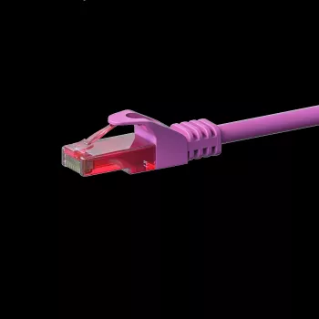 DSIT CAT6 U/UTP RJ45 καλώδιο patch, 0,25 m, ροζ, 100% χαλκός (DC-69-002)