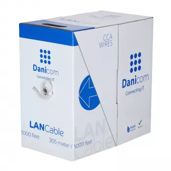 DSIT CAT6 S/FTP καλώδιο εγκατάστασης δικτύου με συμπαγή αγωγό, 305m, γκρι