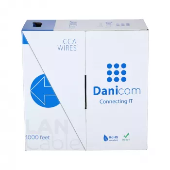 DSIT CAT6 S/FTP καλώδιο εγκατάστασης δικτύου με συμπαγή αγωγό, 305m, γκρι