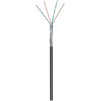 DSIT CAT6 εξωτερικό καλώδιο δικτύου S/FTP AWG 26/7 εύκαμπτο 100 m μαύρο