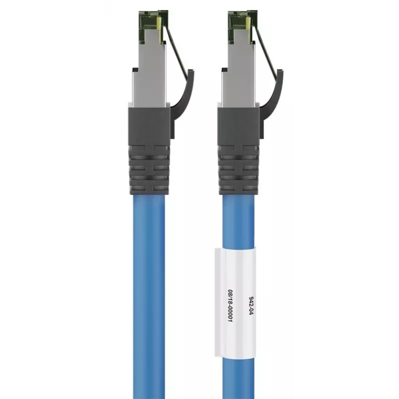 DSIT CAT 8 S/FTP PiMF RJ45 καλώδιο δικτύου patch, 0,25 m, μπλε, 40 Gbps, 2000 MHz