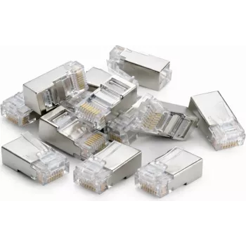DSIT DANICOM SFTP RJ45 CAT6a βύσμα pass-through για εύκαμπτα καλώδια, συσκευασία 10 τεμ.
