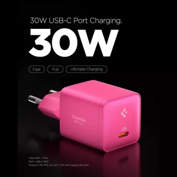 SPIGEN EE301EU-GAN Essential Φορτιστής 1 θύρας 30W Ροζ